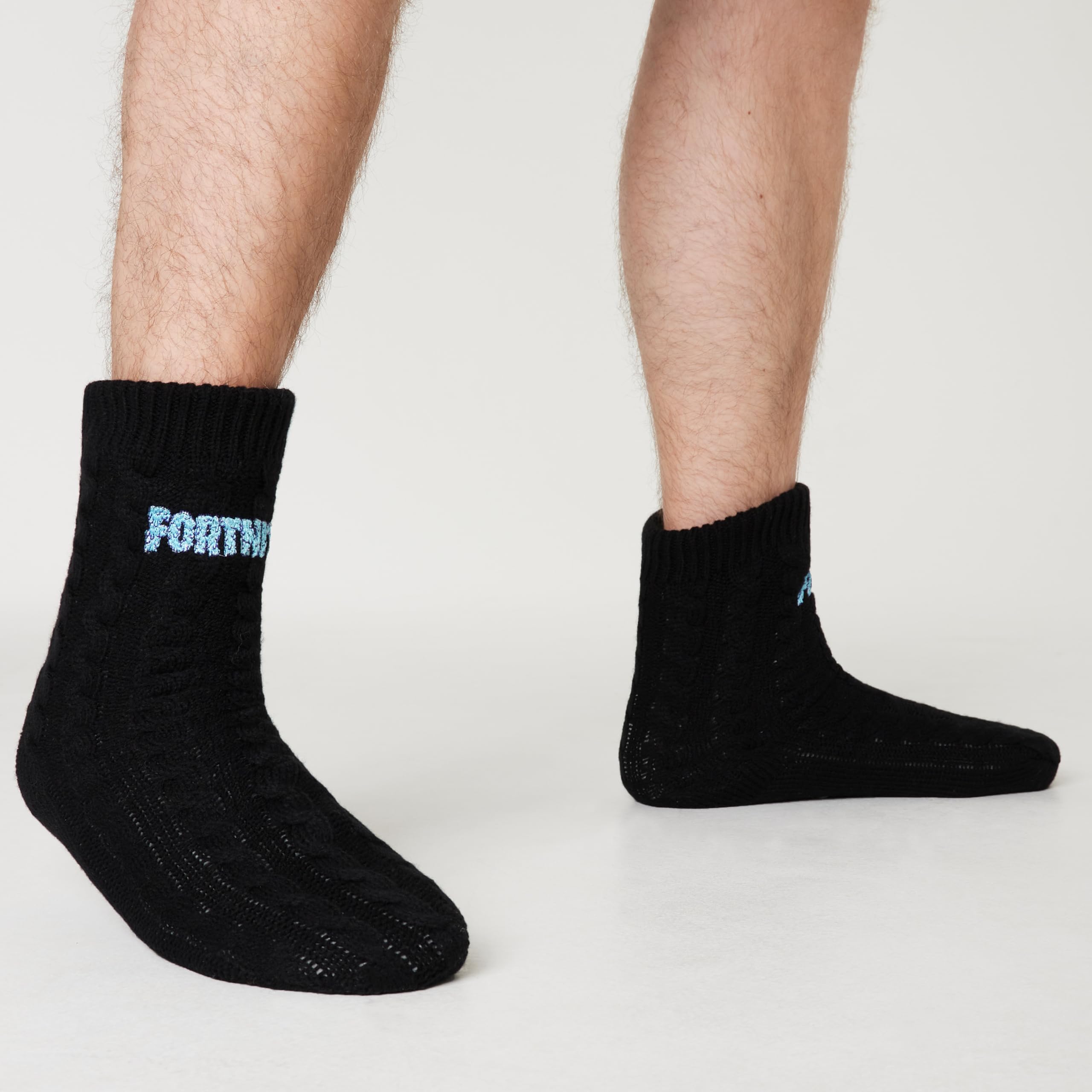 Fortnite Chaussons Chaussettes Homme Hiver, Chaussettes Antidérapantes Homme, Idée Cadeau Gamer Adulte Ado Taille Unique