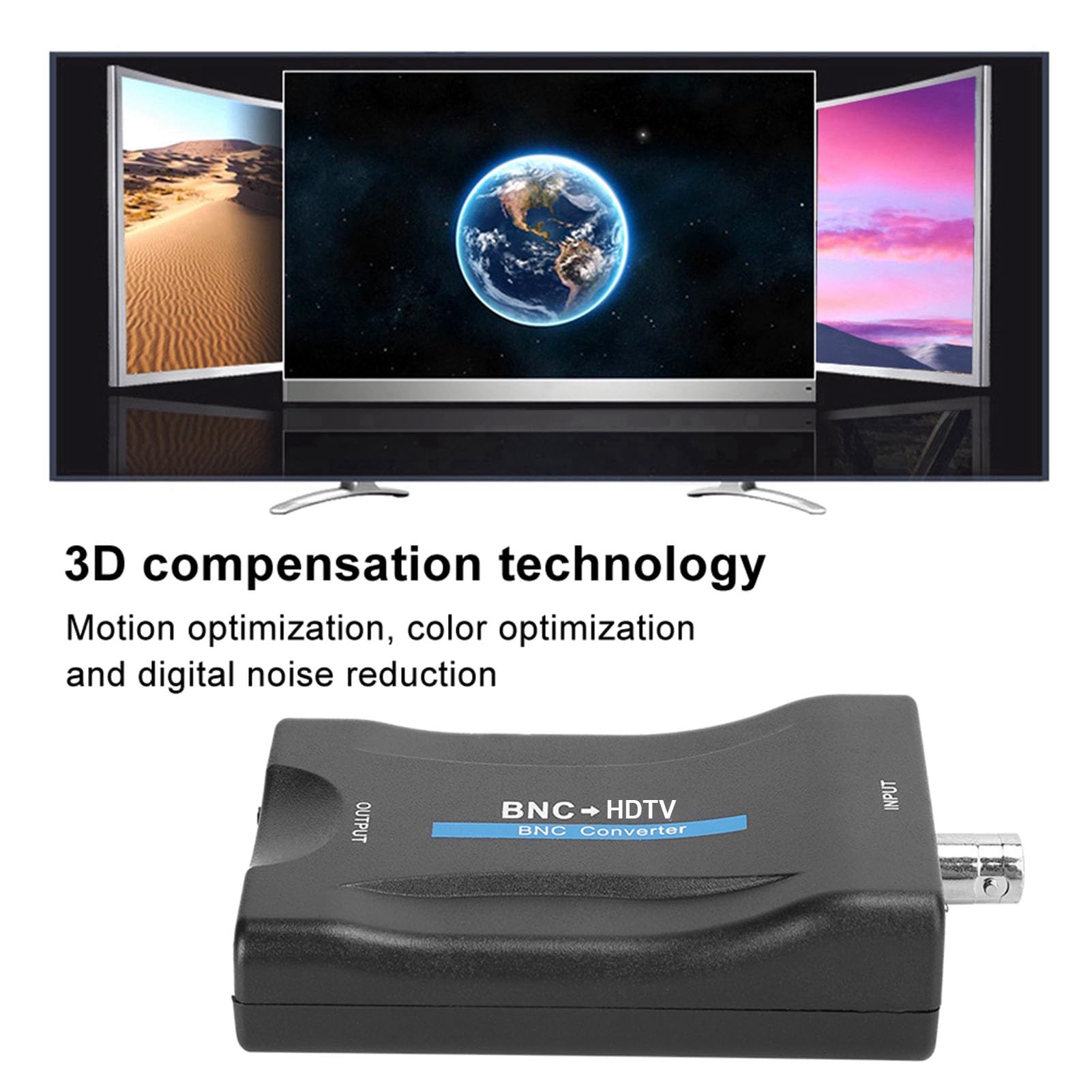Cuifati Adaptateur Convertisseur BNC vers HDMI Femelle CVBS BNC HDMI Connecteur Coaxial Coaxial Composite Entrée Audio Vidéo Analogique Sortie 1080P Crochet HDCP Caméra de sécurité DVR