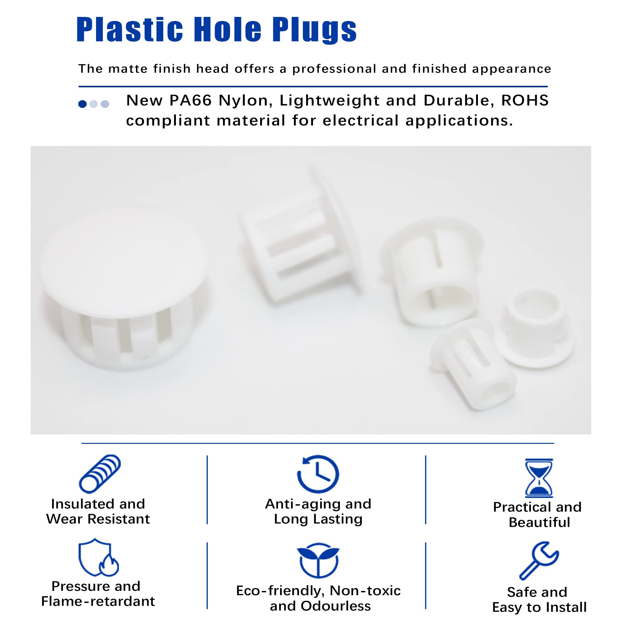 White Hole Plugs - 300 Pack, Durable & Versatile -2 White Hole Plugs - 300 Pack, Durable & Versatile -2