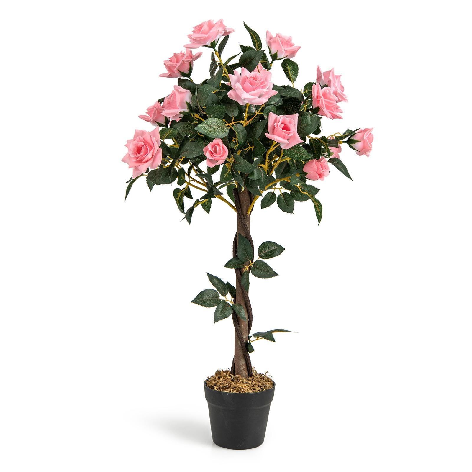 Amazon.de: SOARS Kunstpflanze, Kunstblumen mit 21 Rosen & 259 Blttern,  knstliche Rosen mit holzstmmen, Knstliche Pflanze im Topf, Zimmerpflanze  fr Zuhause & Bro, 93cm