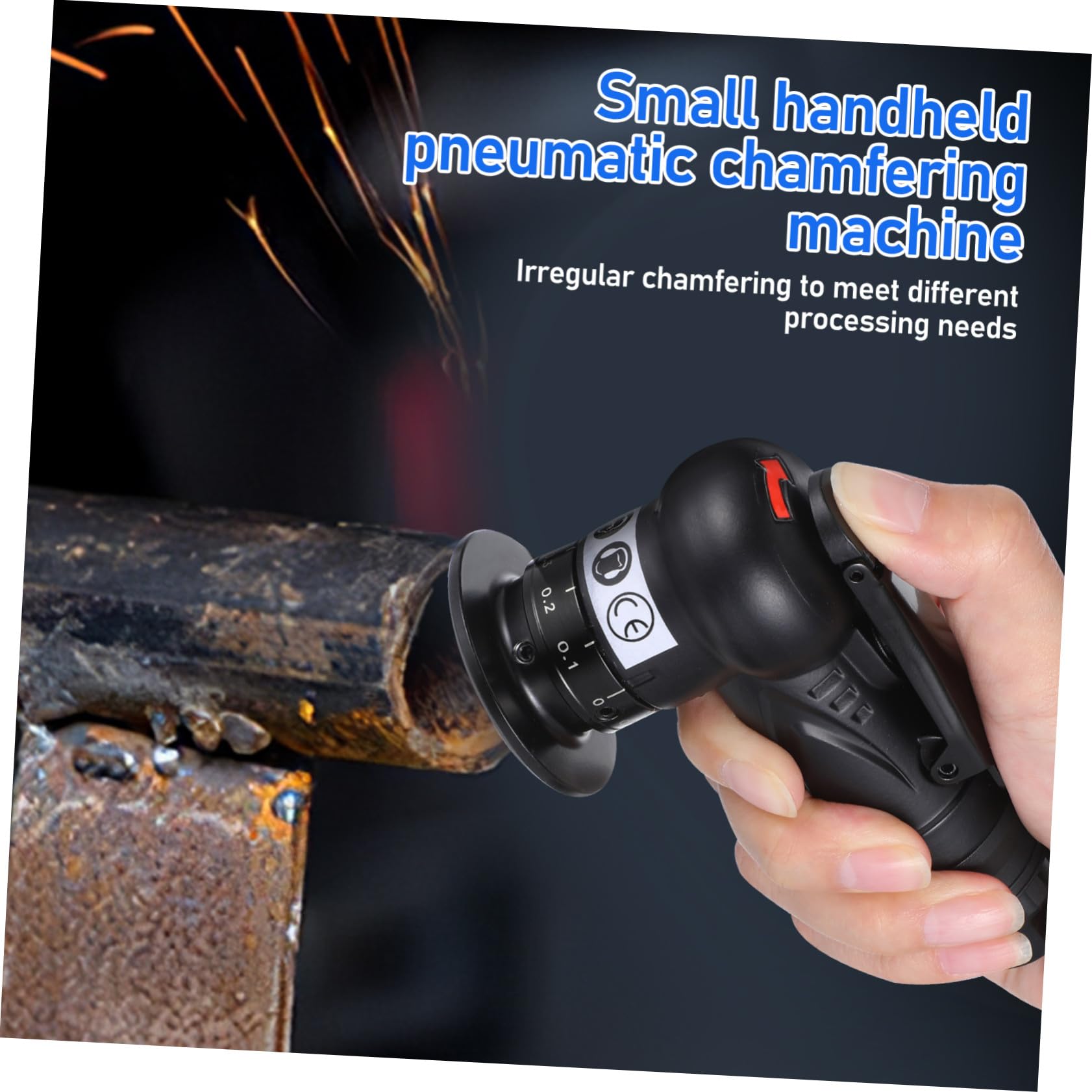 Mikinona Pneumatisches Entgratungswerkzeug Mini Luft-Anfasmaschine Metall Aluminium Edelstahl Entgrater mit Radius- und Fasen-Winkelklingen US-Spezifikation