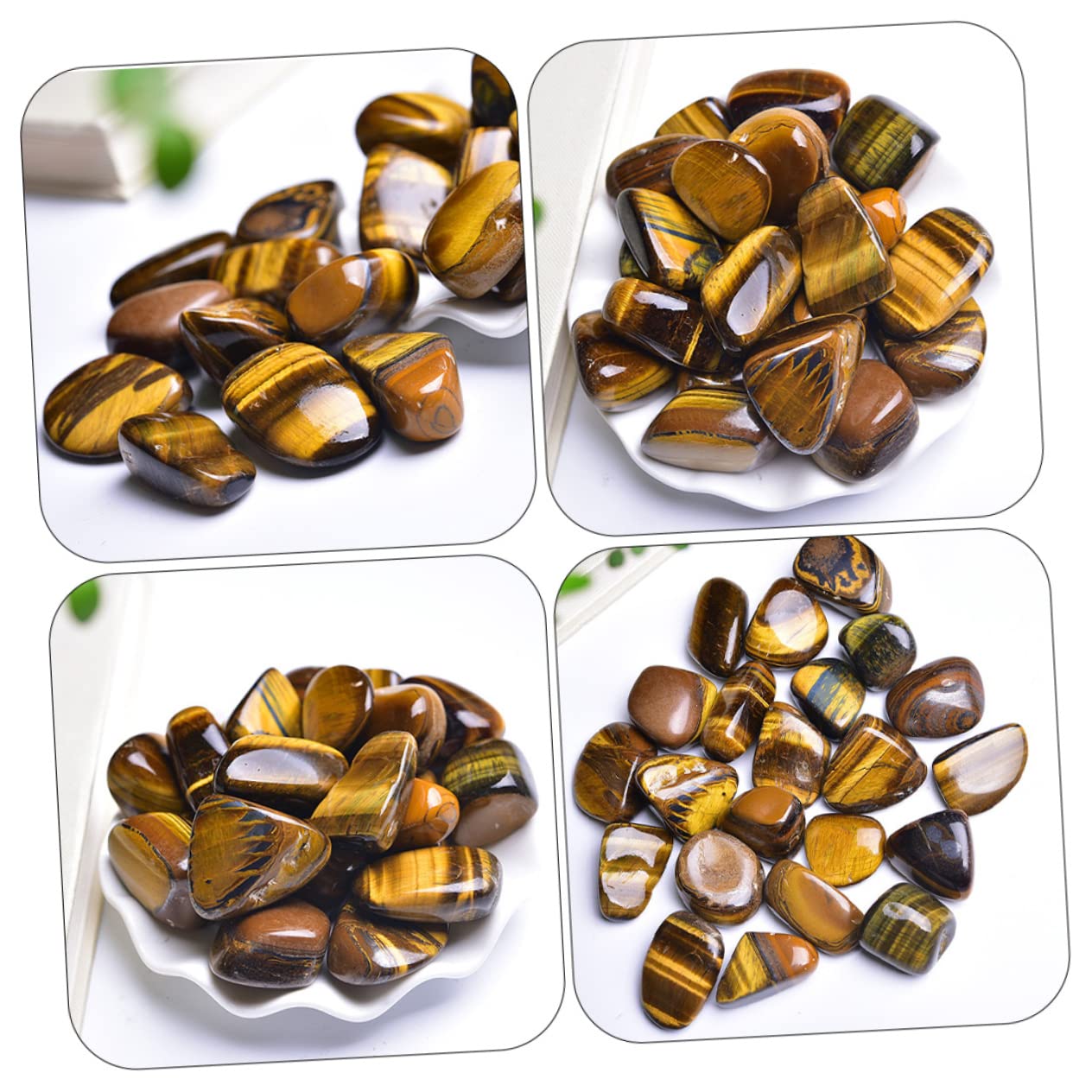 MUCKLILY Macadam Crystal Stones for Fish Tank Decorative Gravels Irregular Landscape Stones Natural Color