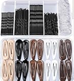 300pcs Hair Pins Bobby Pins Black, 100 Black Bobby Pins 100 Hair Pins for Women and 100 Clear Hair Bands Kit, 50Pcs Snap Hair Clips,2 Inch Hair Barrettes Hair Clips For Women,