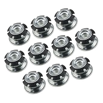 MEETOOT 10pcs Round Tubing Inserts Threaded Tube Inserts Plum Blossom Shrapnel Bottom Plug Nut