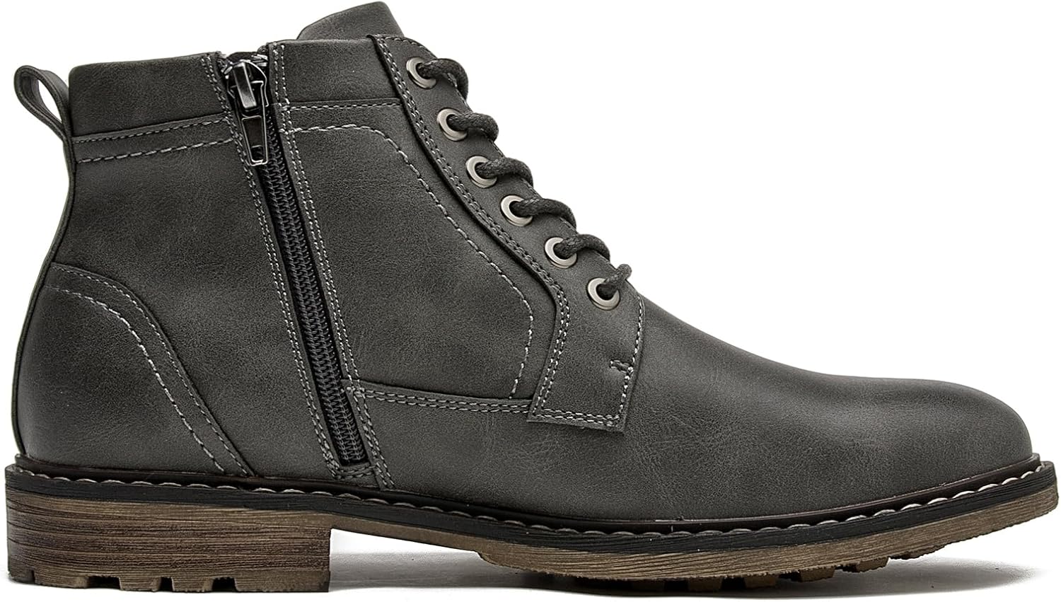 Men’s Casual Dress Ankle Boots with Zipper and Lace-Up, Fashion Boots for Daily Wear - Image 2