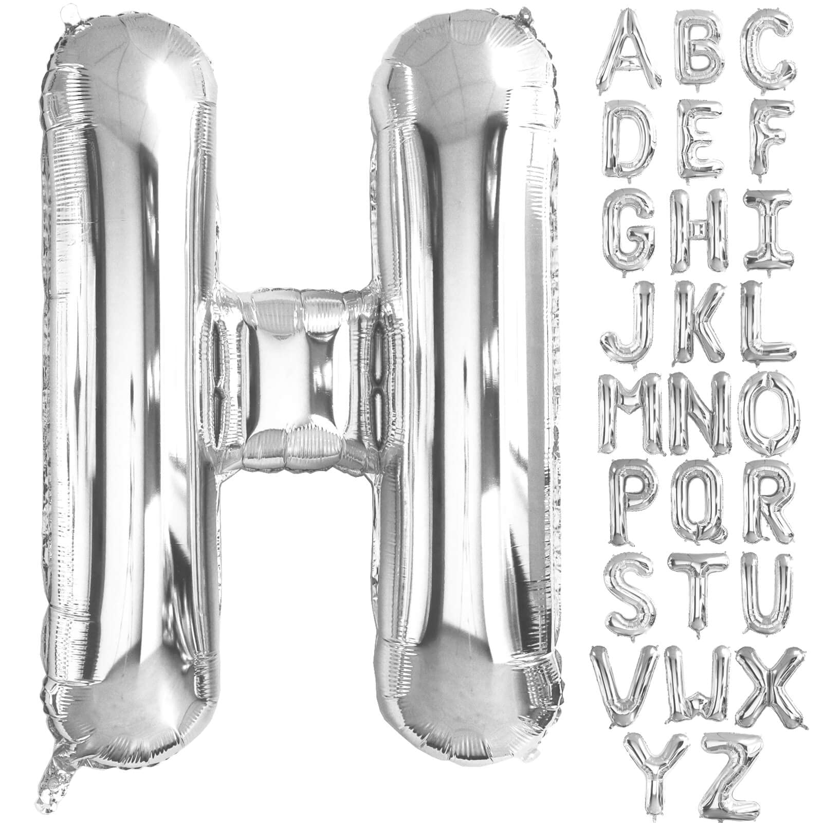 Lovoir 40 Inch Large Silver Letter H Balloons Big Size Jumbo Mylar Foil Helium Balloon for Birthday Party Celebration Decorations Alphabet Silver H