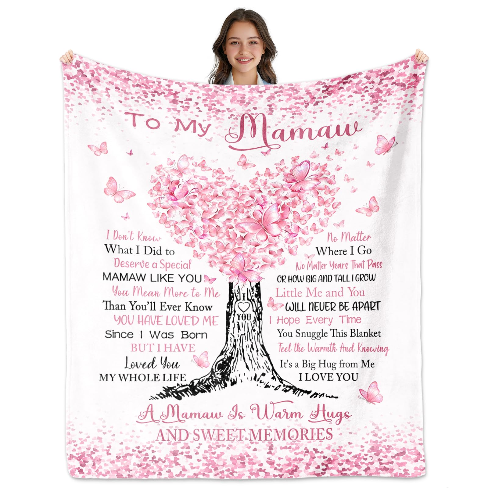 Mamaw Gifts, Mamaw Blanket 60" x 50", Mamaw Birthday Gifts, Mamaw Gifts for Grandma, Mamaw Gifts from Grandkids, Best Mamaw Gifts for Mother's Day/Anniversary, Mamaw Gifts for Christmas