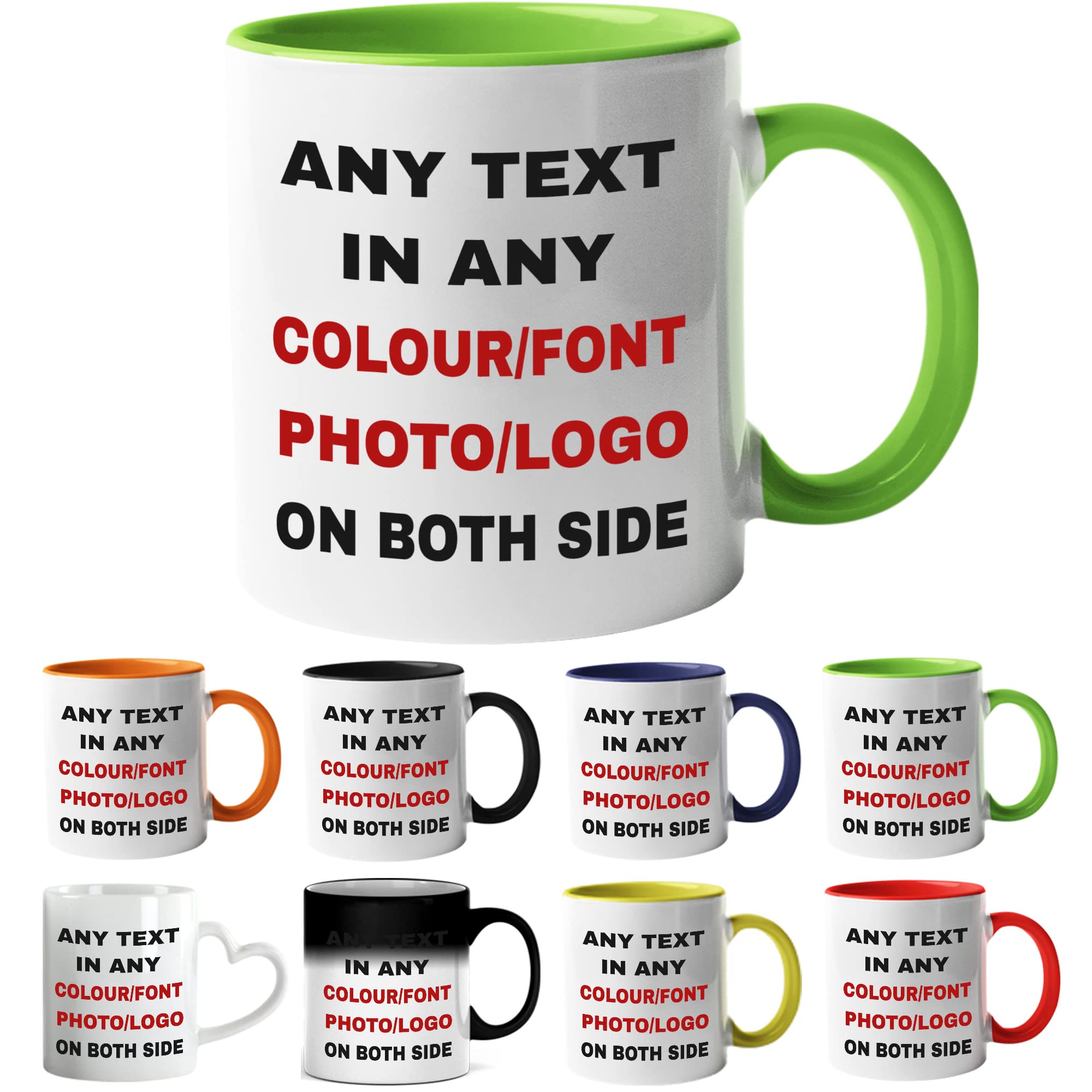 ia wares Personalised Mug - Any Text, Design, Picture or Logo on The Coffee Mug - Customised Coffee Mug Gifts for Birthday Christmas, Anniversary and Other Special Moments(11oz, Green) โ image 1