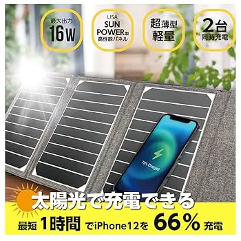 ポータブル　ソーラーパネル　充電器　16w ポータブルソーラー充電器 最大出力16W | 株式会社エアージェイ