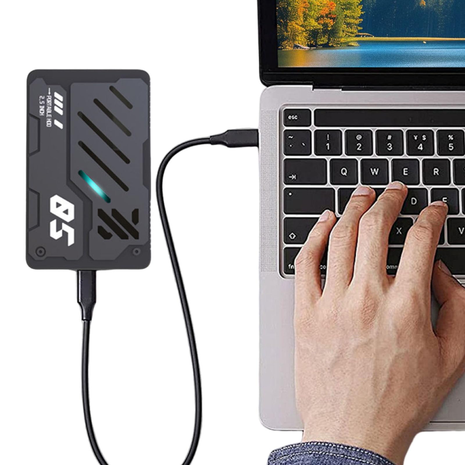 Zewnętrzny dysk twardy RGB USB 3.0 typ C przenośny 2,5-calowy dysk pamięci 160G-1TB do PC Laptop Gaming box One