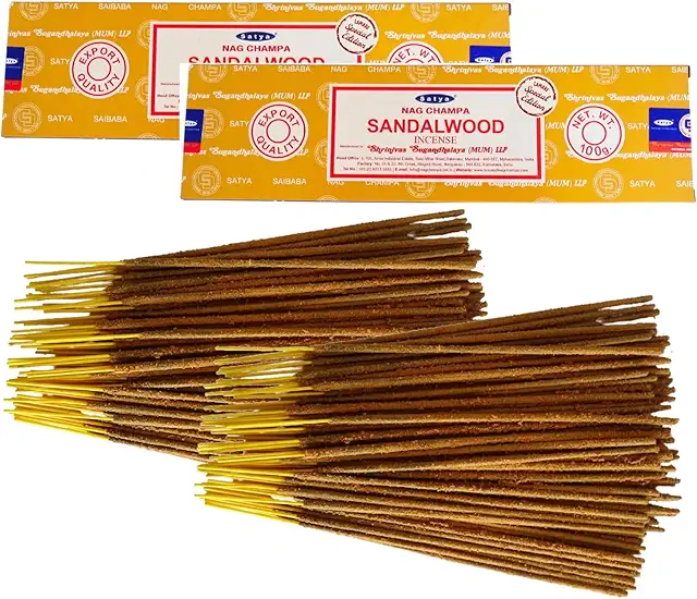Encens de Bois de Santal Satya - 2 Paquets 100g - Aromathérapie & Yoga