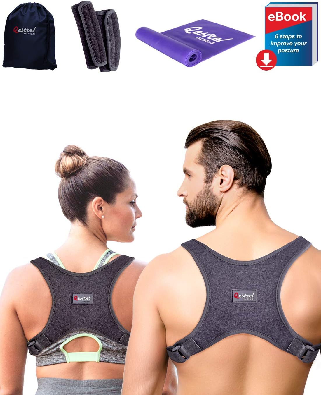 Back Straightener Posture Corrector For Men And Women - Adjustable Pain Relief Back Brace Supporting Neck, Back and Shoulder