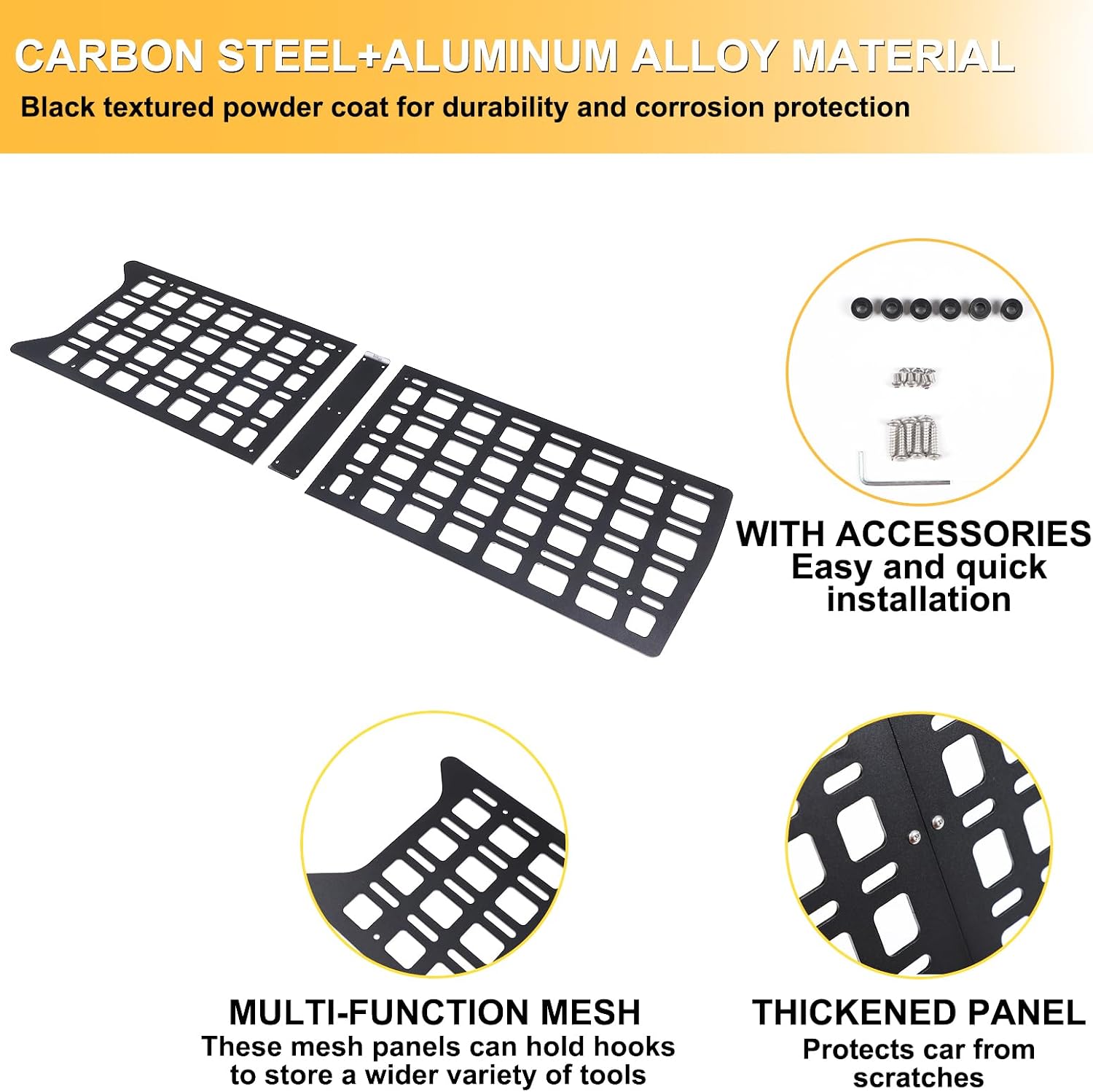 Tailgate Molle Panel Cargo Rack Compatible with Toyota Land Cruiser 250 Prado J250 LC250 2024 2025 2026 Accessories Rear Trunk Tailgate Storage Shelf Cargo Organizer 1PCS