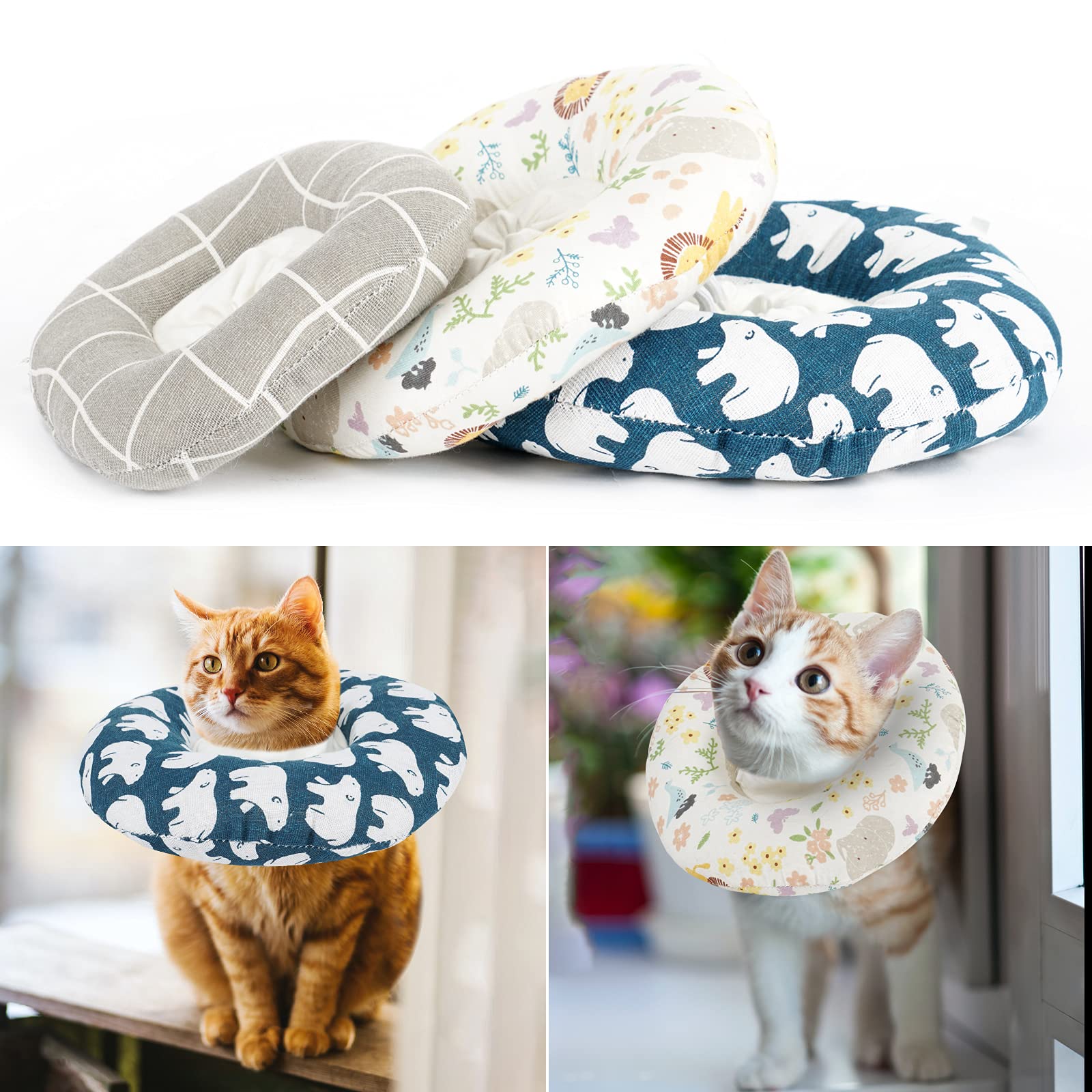 Cat Cones S Adjustable Cat Cone Collar Soft Recovery Collar, Cute E Collar For Cats After Surgery Cat Neck Cones To Stop Licking For Cats Small Dogs Cat Collar Kitten Cone