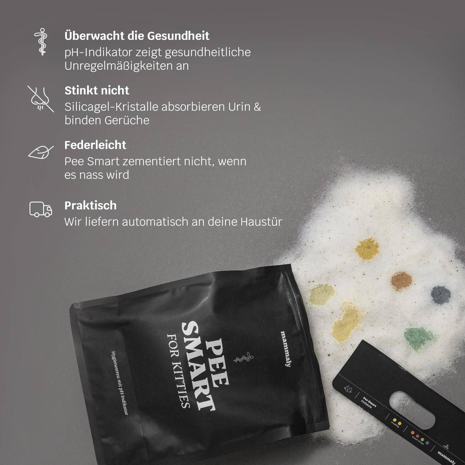 Mammaly Pee Smart Katzenstreu - Geruchsneutralisierend, Duft & Deo Frei,  Silikat, Fein, Nicht Klumpend, Reichweite: 1 Monat : Amazon.de: Haustier