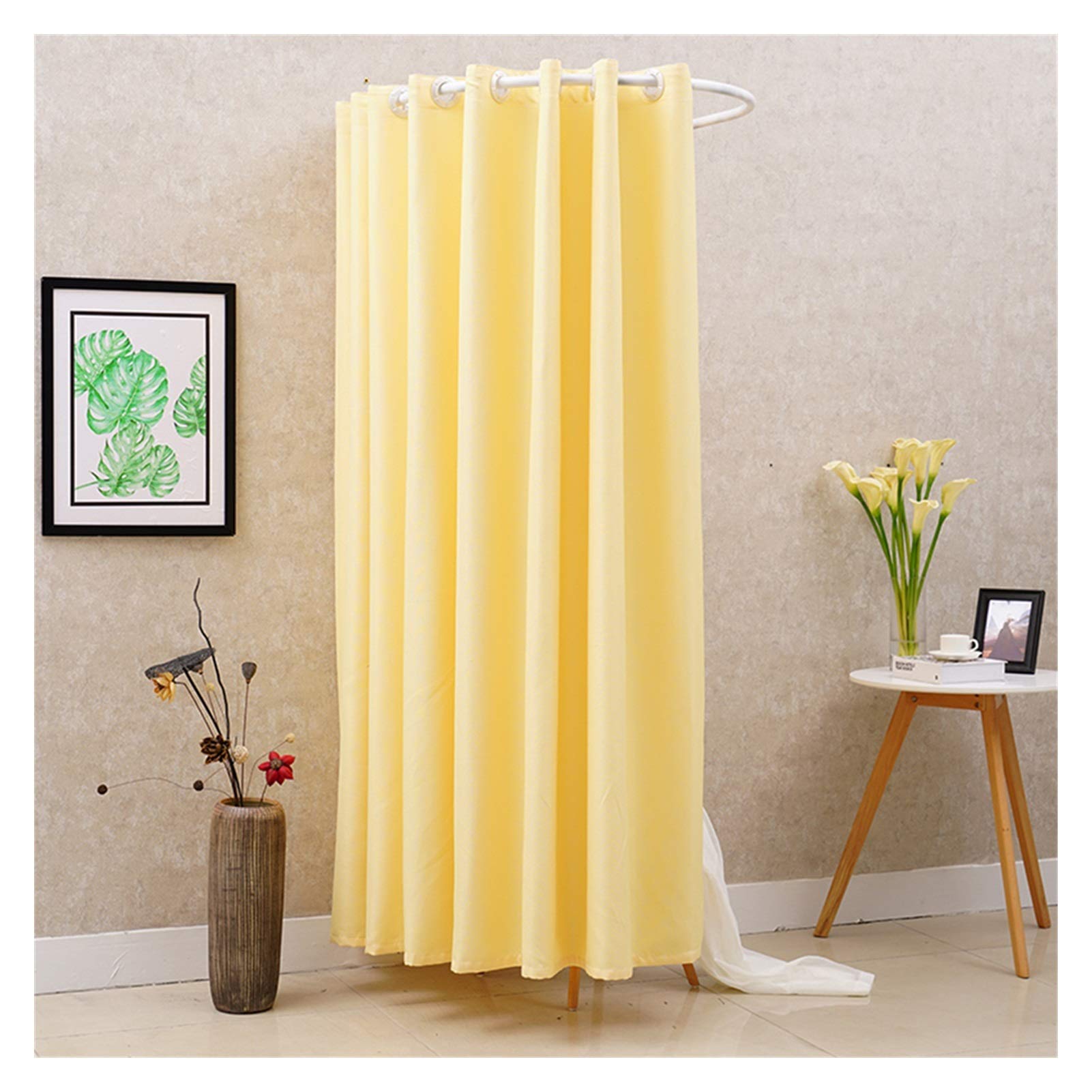 Tente d'essayage mobile simple jaune anti-regards pour vestiaire de magasin