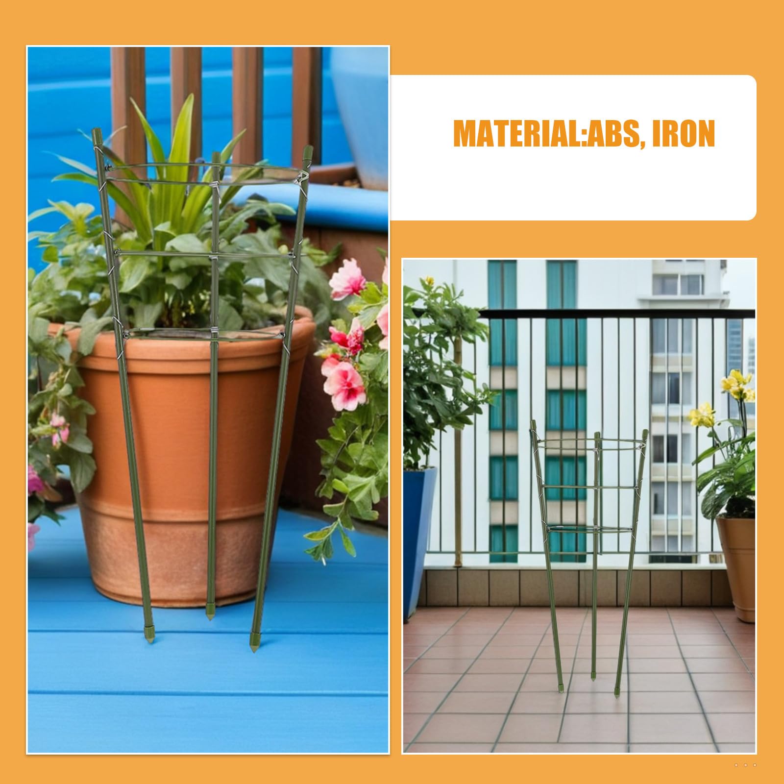 Gatuida Lot de 6 Tuteurs à tomates - Cage de Support Ronde en Plastique pour Plantes grimpantes d'intérieur et d'extérieur - Structure Robuste pour Plantes grimpantes, idéale pour Le