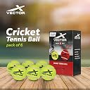 Vector X High Bounce Light Weight Tennis Ball for Cricket Practice, Street Match Ball, Training Exercise Ball for Outdoor & Indoor, Beginners & Pet Dog Play Ball (Pack of 6) Yellow gallery image
