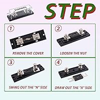 Vista 4 de Portafusibles SIGANDG de 70 Amp ANL calibre 0/2/4 con fusibles ANL de 70A para audio de coche, camión, bricolaje (paquete de 2)