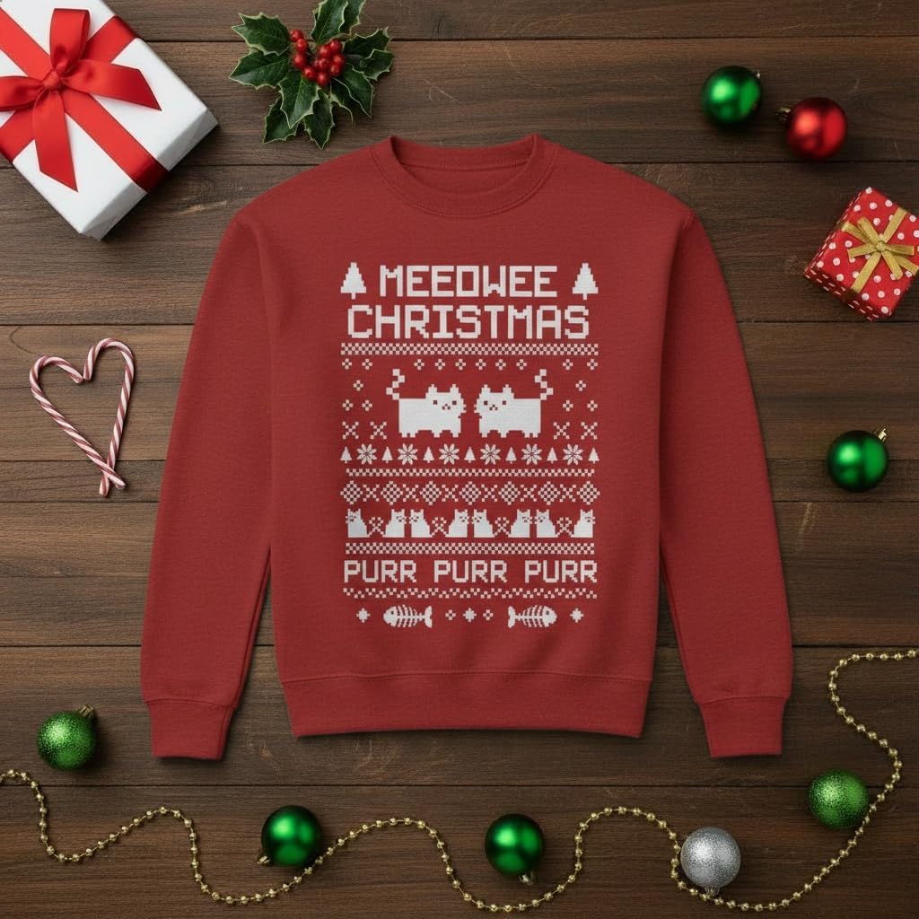 Tstars Christmas Sweatshirt for Women & Teen Girls - Santa Claws Cat Flamingo - Xmas Holiday Pullover