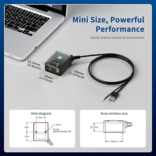 Miniatura 6 de NetumScan Motor de escaneo de código de barras fijo integrado 2D, lector de código de barras QR 1D 2D de grado industrial, escaneo de inducción