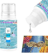 Diamond Art Finishing Agent 60ml Sealer Adhesive Diamond Paint Finish with Sponge Head Anti-Shedding Quick Drying Diamond Painting Glue Accessories Permanent Retention Shine Effect Adhesive