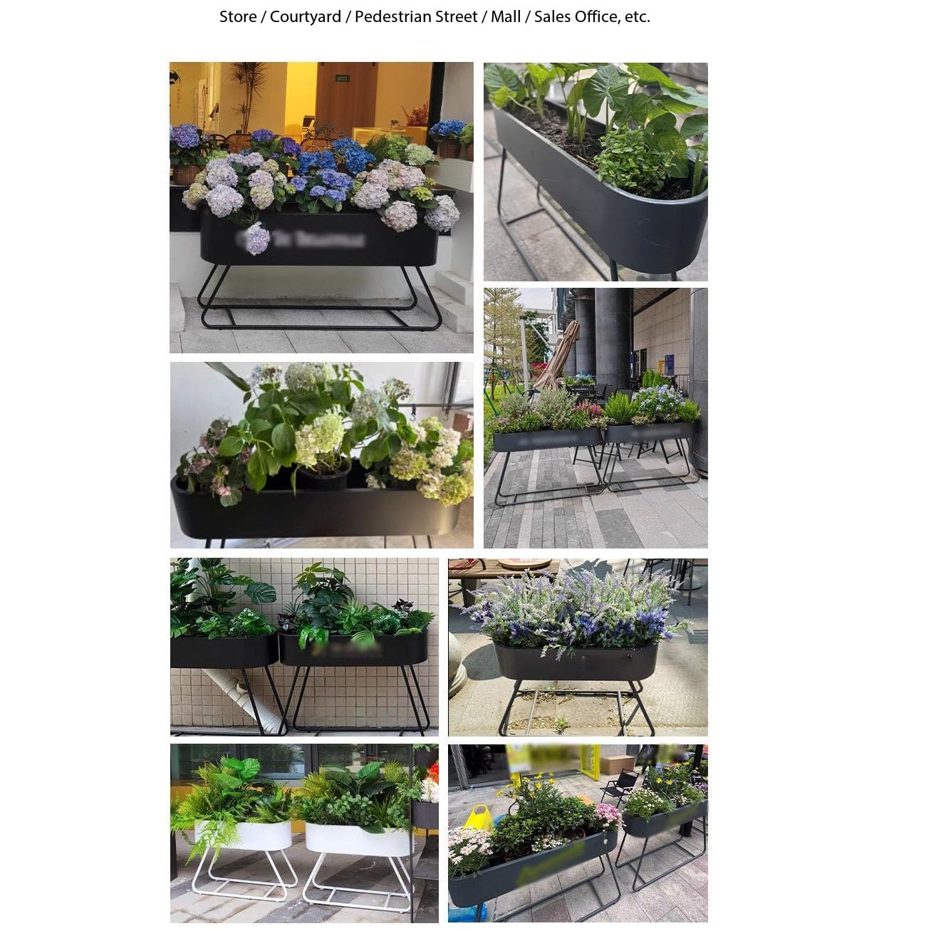 Al Aire Libre Macetero con partición Curva, Estante for Flores for decoración de Paisaje, Centro Comercial y Patio Caja de Flores(XS)