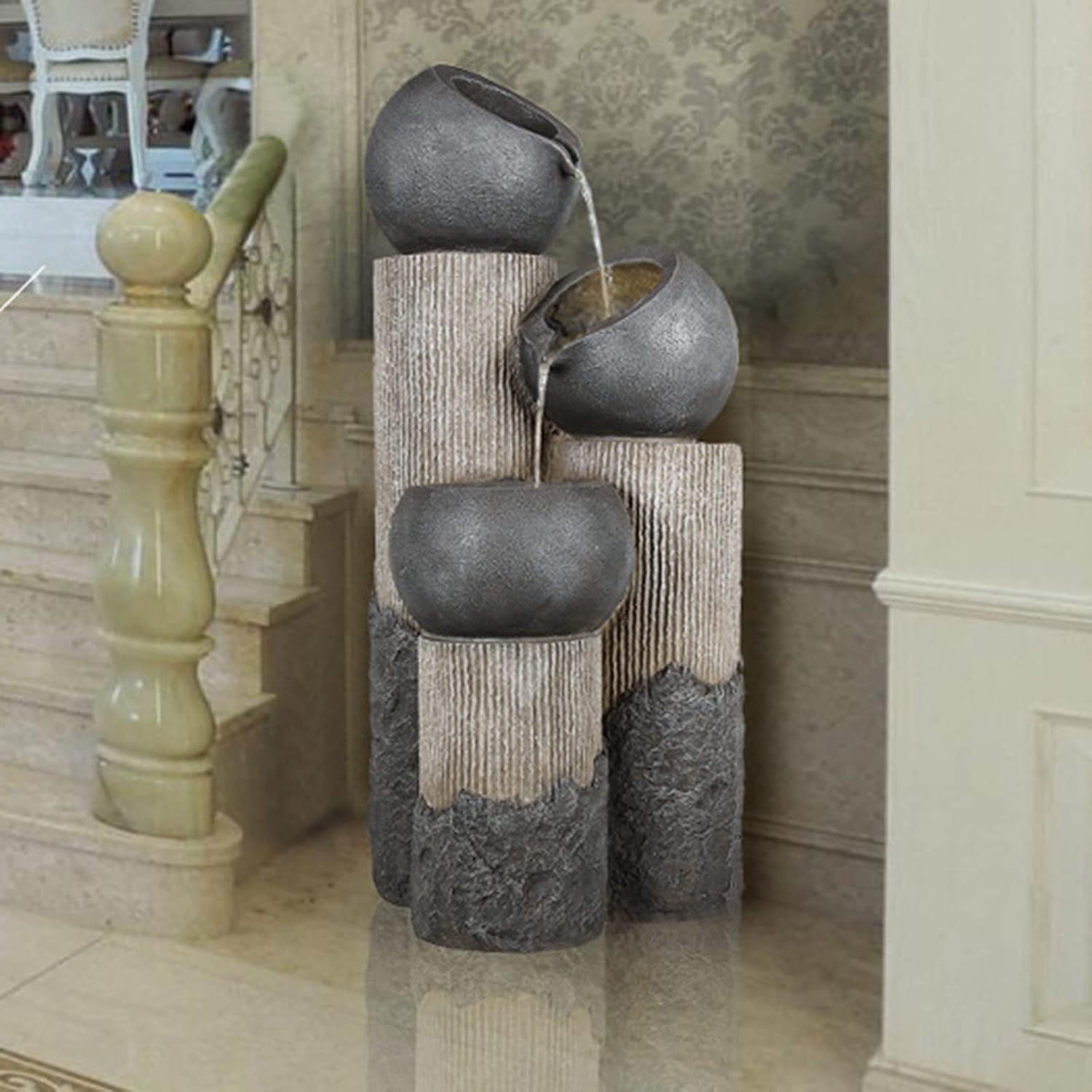 Outdoor Water Fountains 3-tie Water Fountain Waterfall Garden Fountain Decoration with Pump for Garden Patio Deck Porch-Yard Home Art Decor