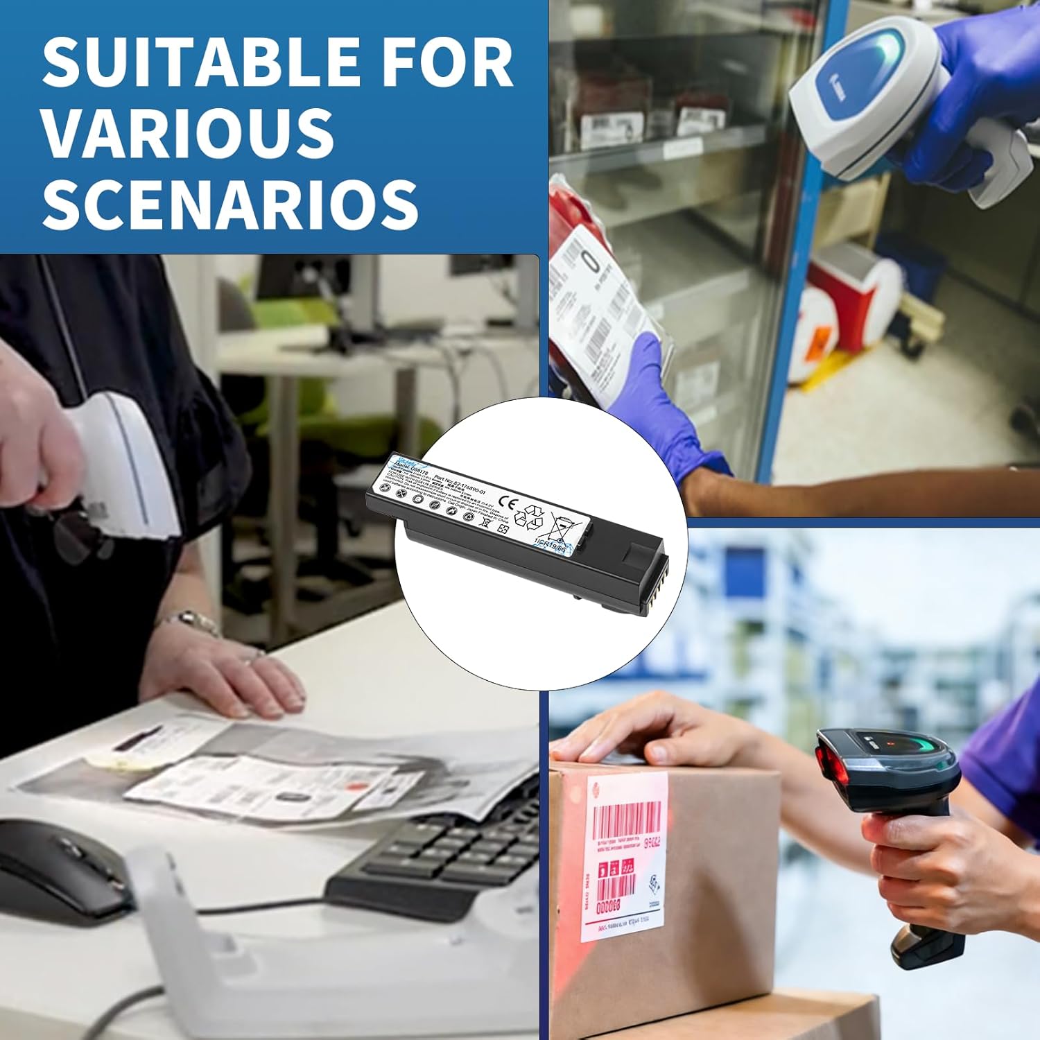 for Zebra DS8178 Scanner Battery, 82-176890-01 Compatible with DS8100 DS8178 DS8170 Series Barcode Scanner,2500mAh,Li-ion, Replacement Battery.