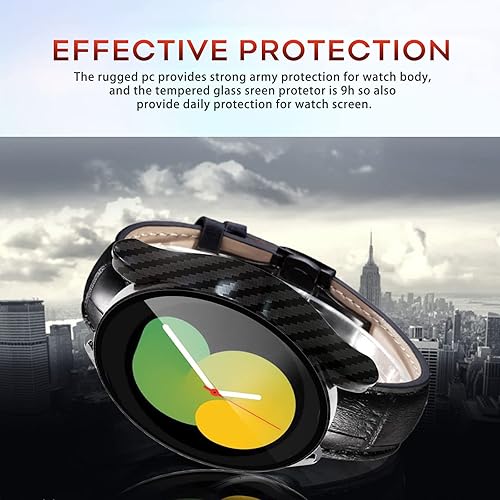 Miniatura 5 de Funda protectora de pantalla de 1.575 pulgadas para Samsung Galaxy Watch 54 de 1.575 pulgadas, 1.732 pulgadas, pantalla protectora HD + funda