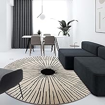 Hand-Tufted Round Shaggy Carpet for Living Room – Luxurious & Soft Area Rug for Home Décor - 4X4 FEET (Black White, 4X4 FEET)