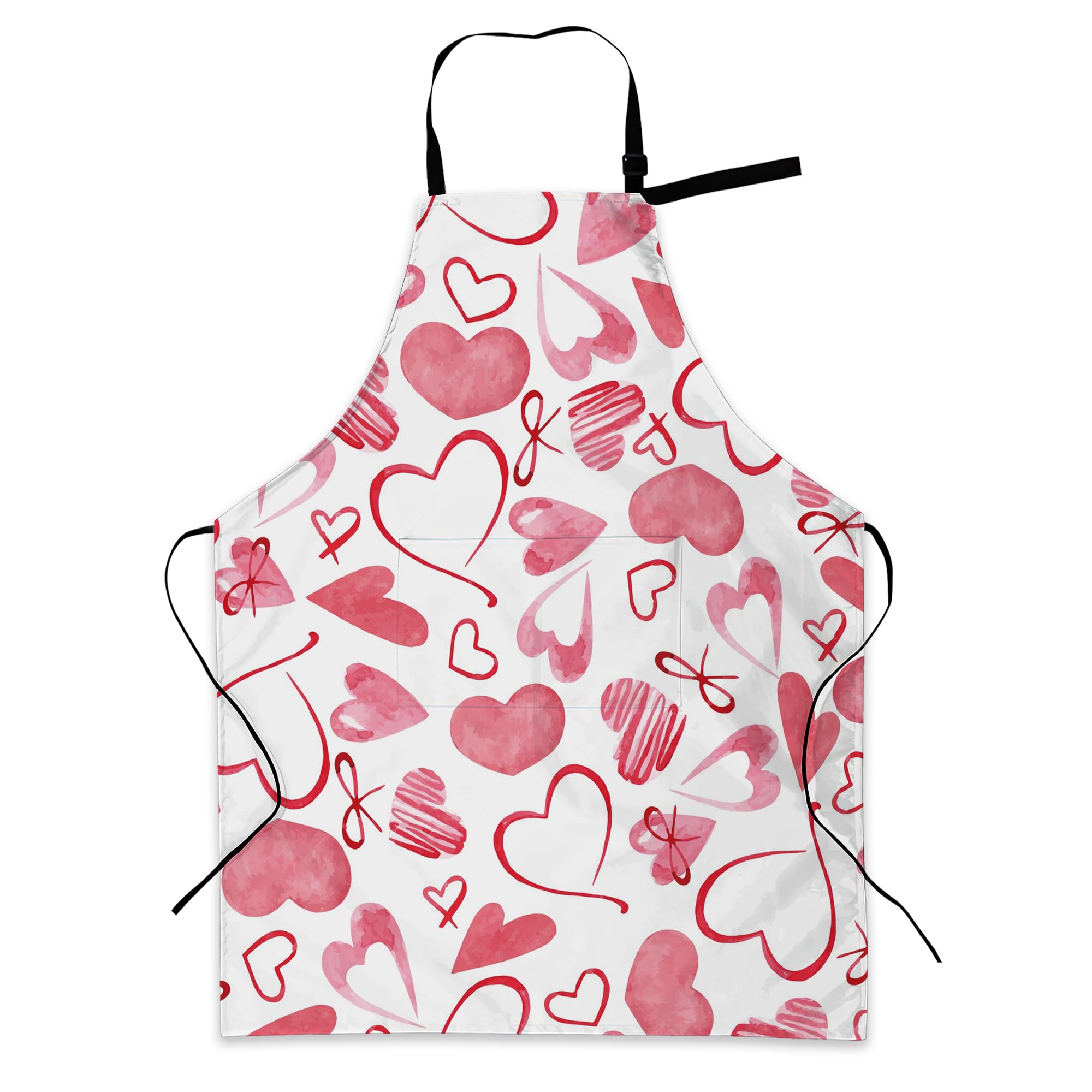 BILANGCE Heart Apron Unisex Adjustable Bib Apron with Pockets Cooking Kitchen Chef Women Men Aprons for Home Kitchen, Restaurant,Coffee House,Shop,Garden