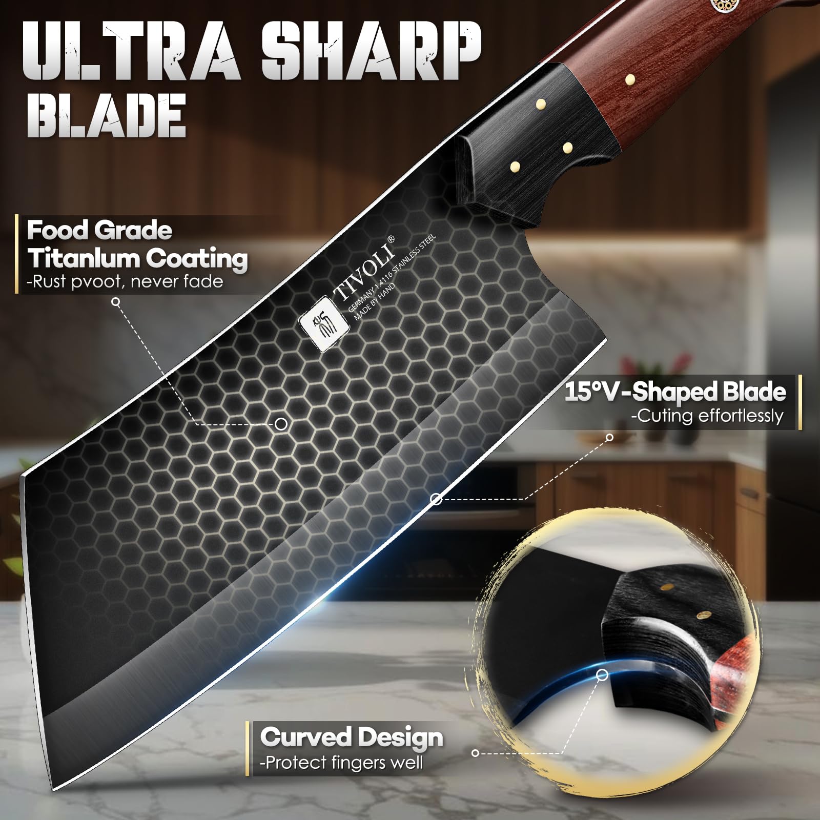 TIVOLI Kitchen Knife Set - 3 Piece Chef's Knife Set -3