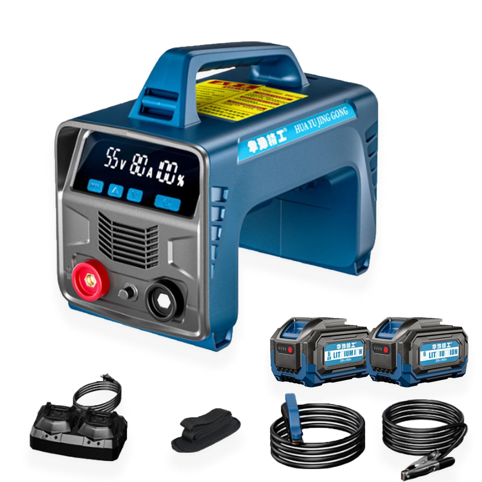 Saldatrice portatile a batteria, saldatrice a batteria, avviamento a caldo, inverter IGBT, elettrodi da 2,5 mm, 5-8 aste, porta di ricarica USB, riparazione fai da te di tubi di scarico per auto