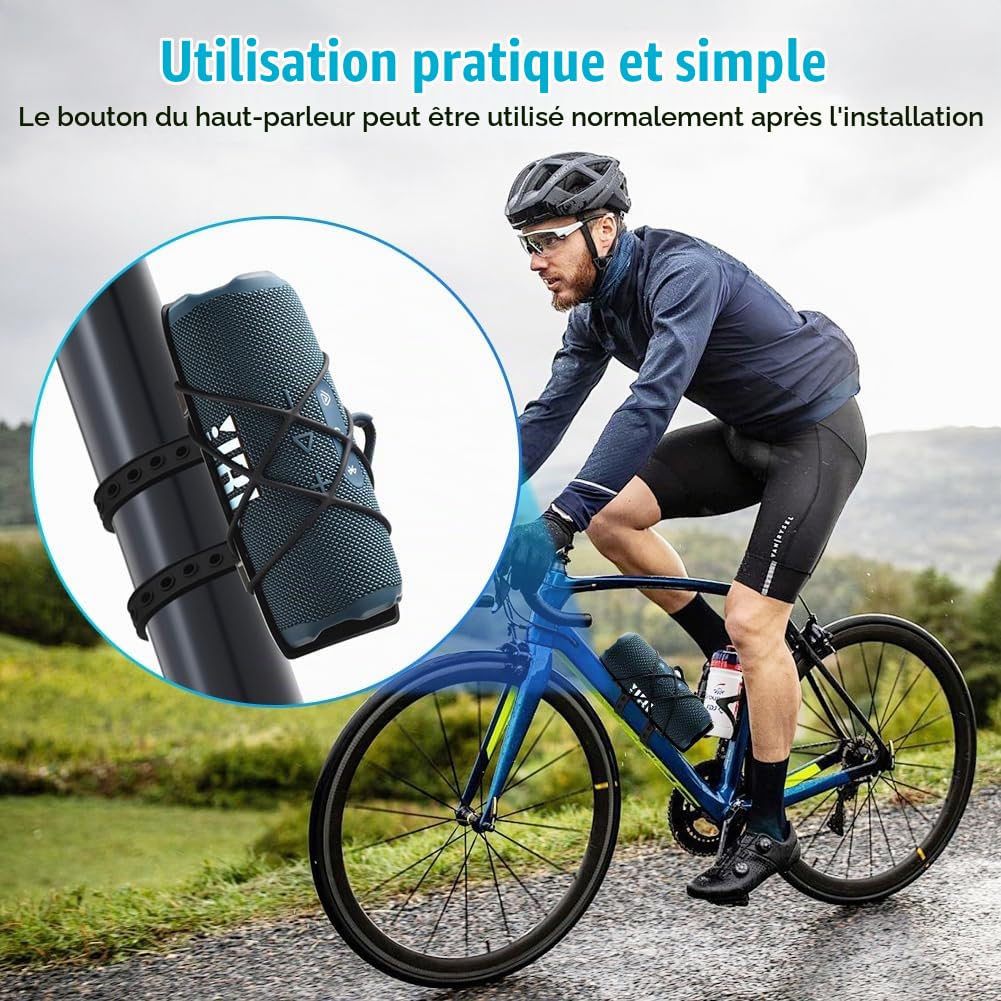 Support Portable pour Enceinte Bluetooth JBL Flip 7/6/5/4/3/Flip Essential 2/Essential — Fixation Universelle à Pince pour Guidon de vélo/Scooter, Chariot de Golf et Garde-Corps de Bateau
