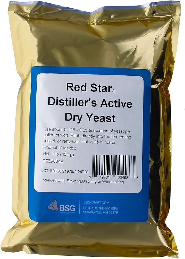 Distillers Active Dry Yeast Red Star DADY 1 lb pack by BSG Amazon