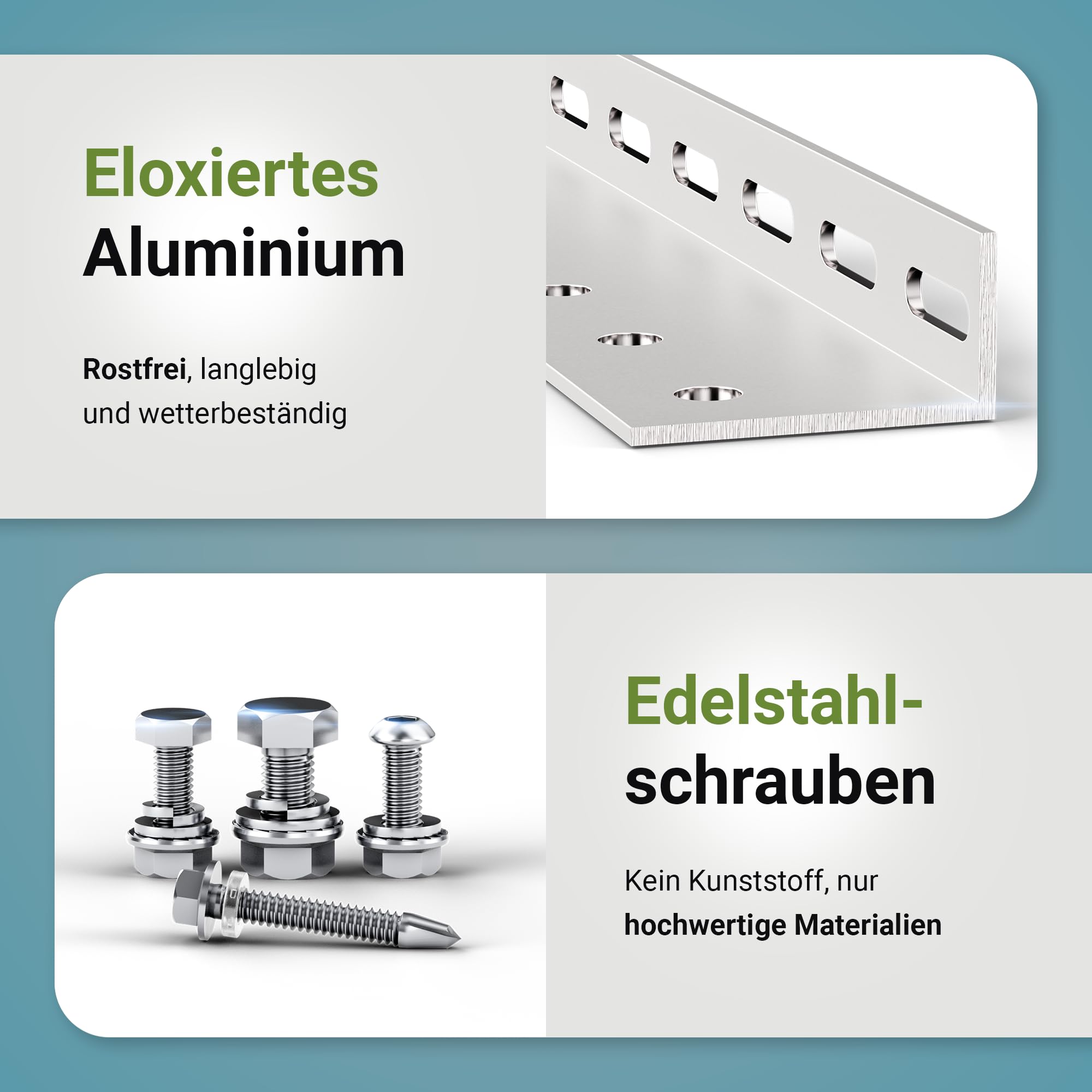 Solarmodul Halterung, 0% MwSt, Alu, 118 cm, 0-90° Winkel, Balkonkraftwerk Halterung, Solarpanel Halterung für Flachdach, Garage, freistehend