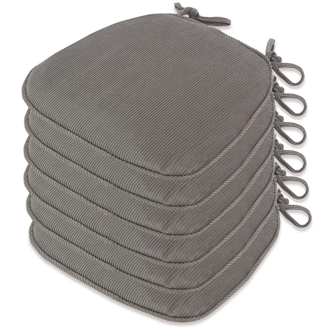 2/4/6/8 paquetes de cojines para silla de comedor en forma de U, almohadillas antideslizantes para silla de cocina y cojín para asiento de comedor con funda lavable a máquina) (gris plateado 41 x 43 c