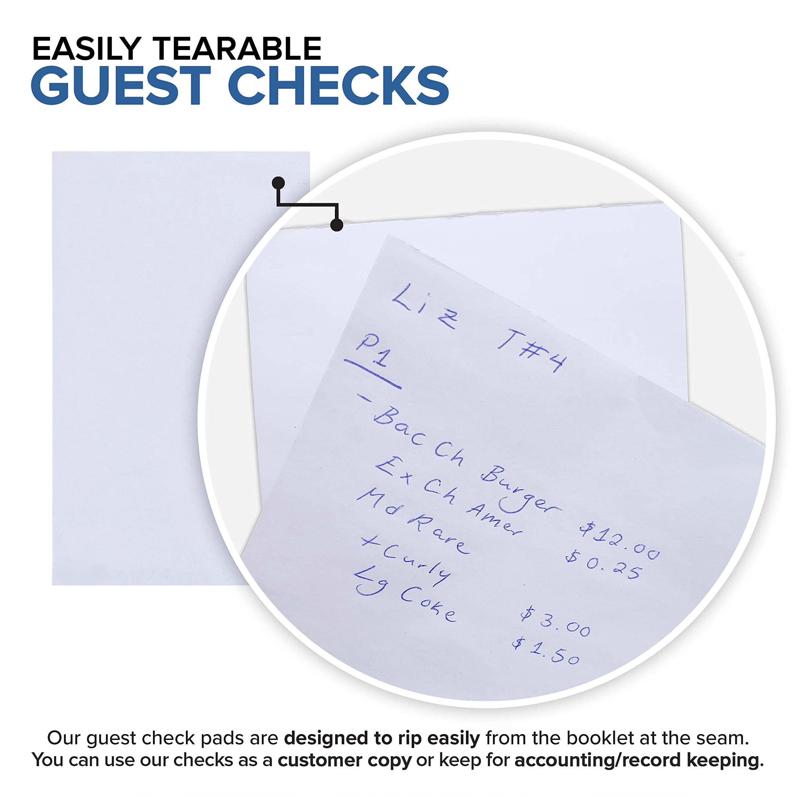 Blank Scratch Pads (10 Pack), White Note Pads, Memo Notepads, Small Desk Scratch Paper- 4x6 Note Paper, Guest Check Book - Image 3