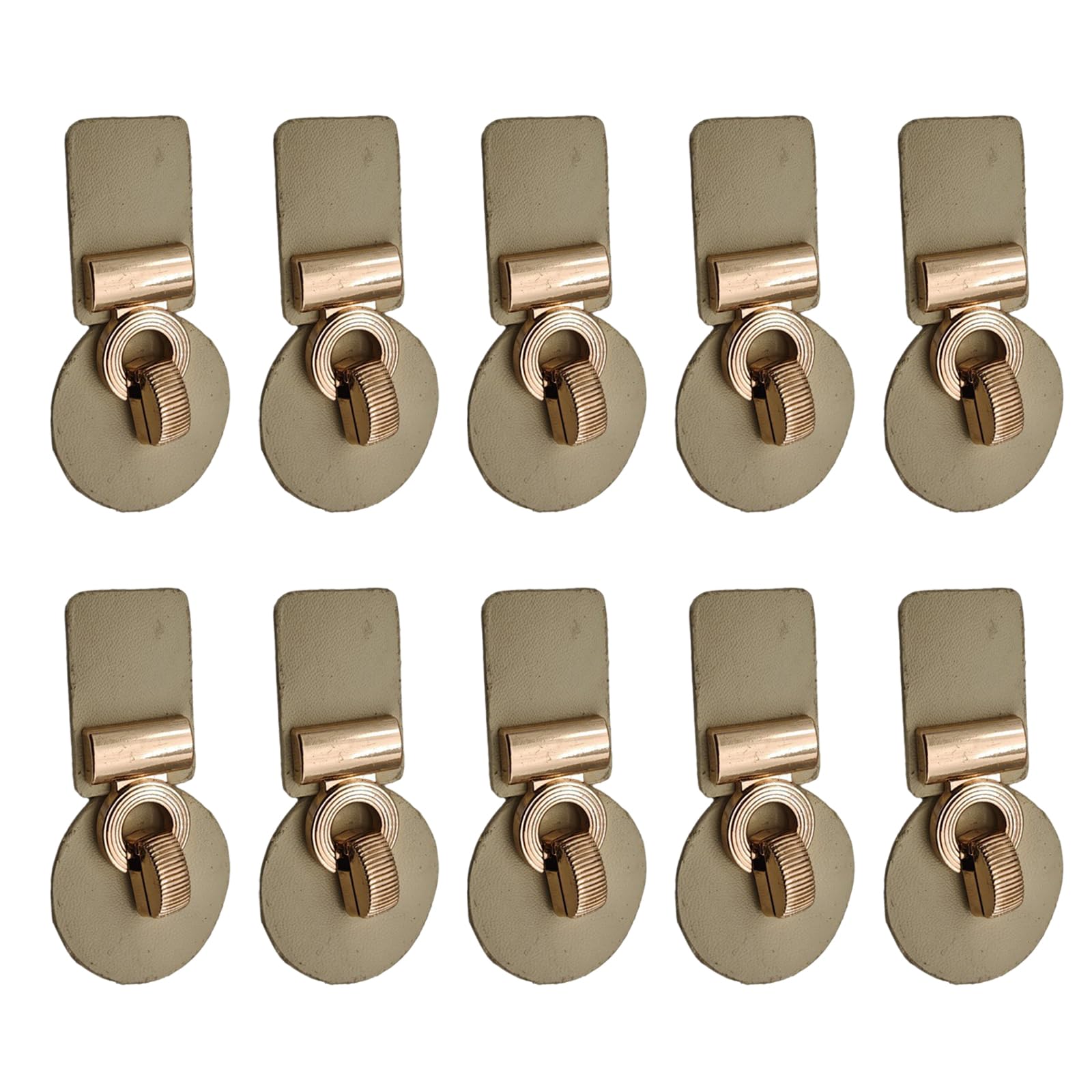 Hsioluted 10Pcs Leather Sew on Toggles with Metal Button Replacement Toggles Closures for Windbreaker Jackets Clothing Decoration Sew on