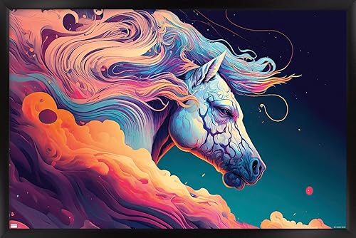 Trends International Wumples - Póster de pared de caballo en el cielo, 22.37 x 34.00 pulgadas, versión enmarcada en negro