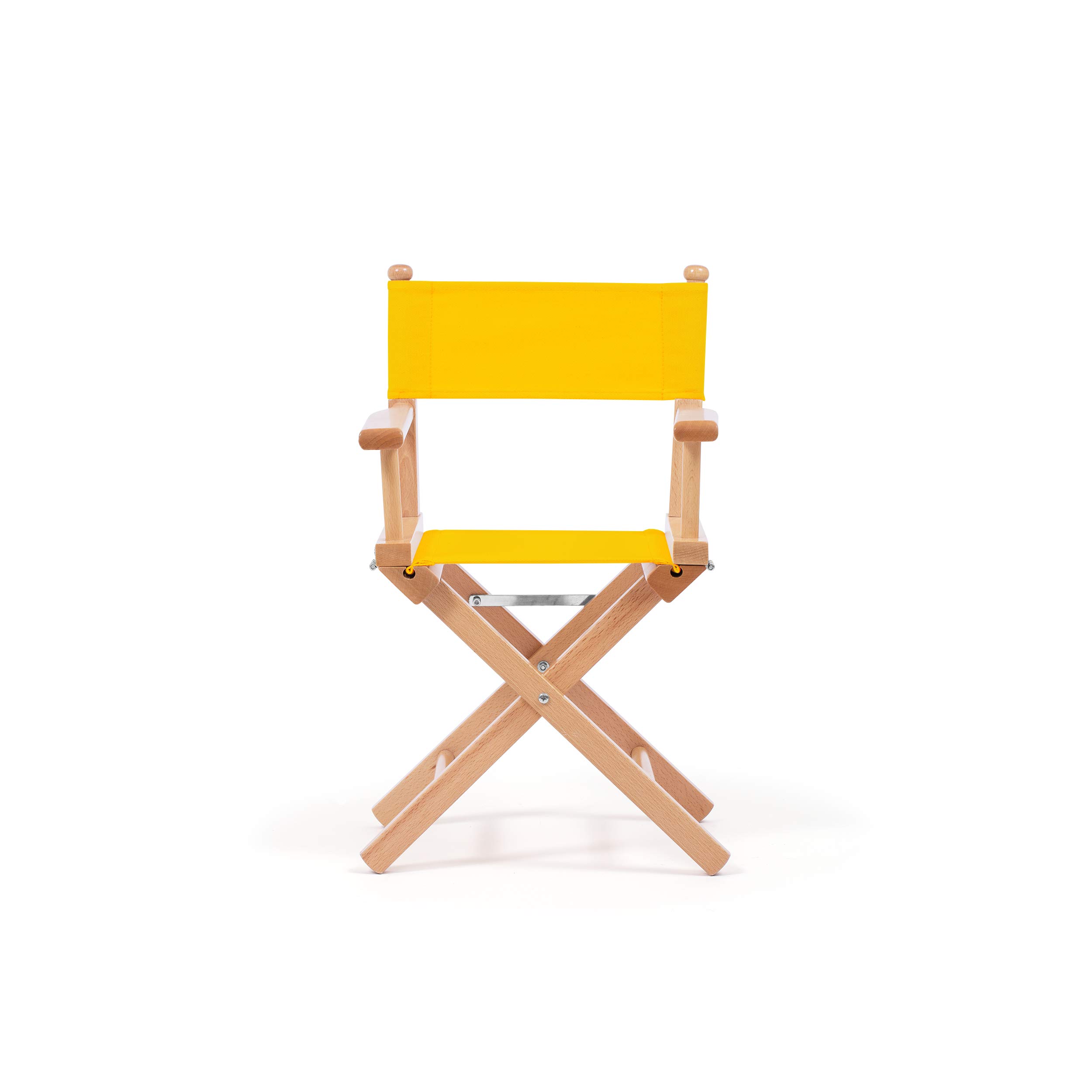 Telami - Sedia Regista Petit - Collezione Sole Mio - Pieghevole e Leggera - Giallo - Legno Tinto Naturale - Made in Italy - Mobili da Esterno - Alta qualità - Legno Massello di Faggio -56x36x28cm
