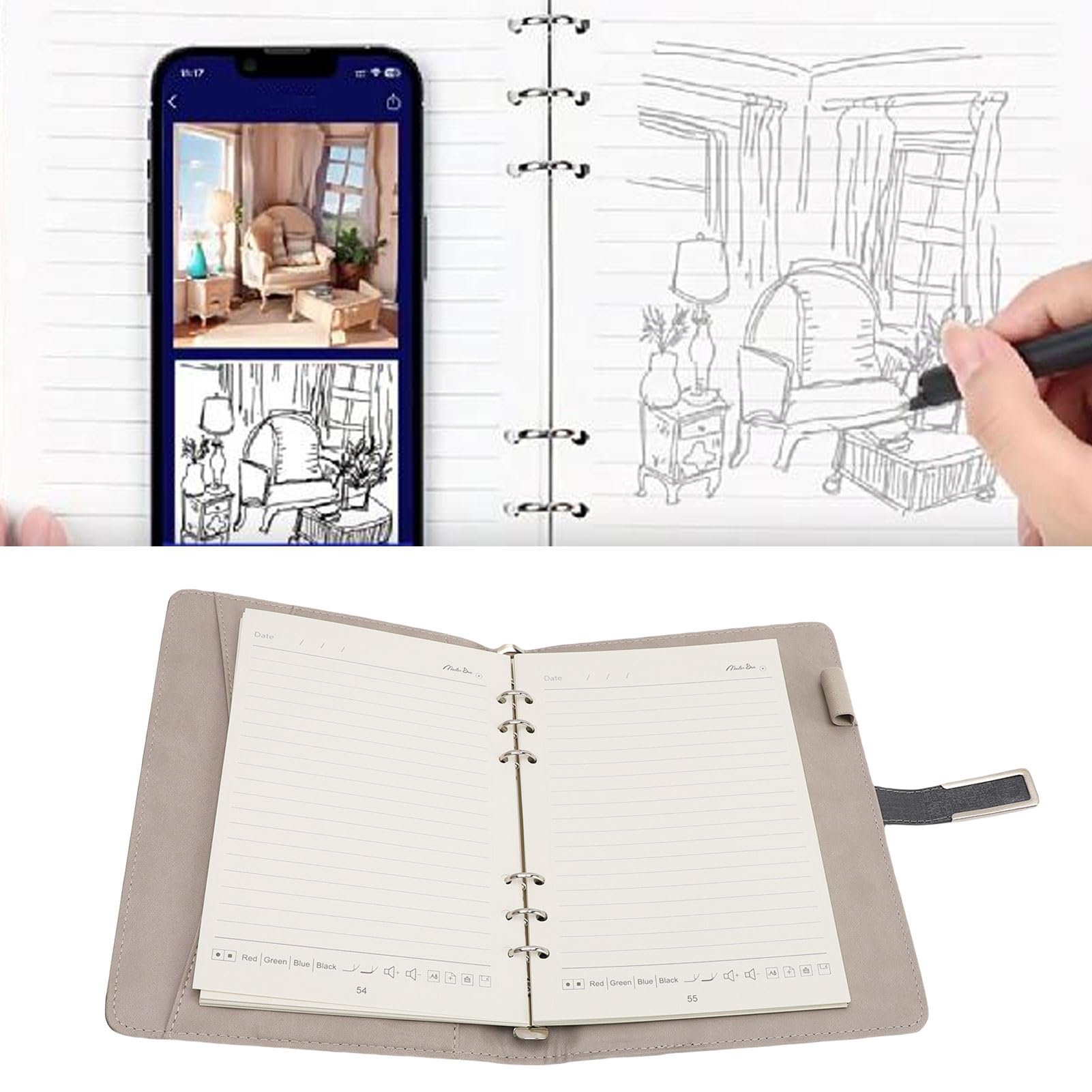 Set da Scrittura per Quaderno Digitale con Penna, Sincronizzazione in Tempo Reale e Archiviazione Digitale, Tavoletta di Carta Wireless per la Conversione in Testo Riunioni