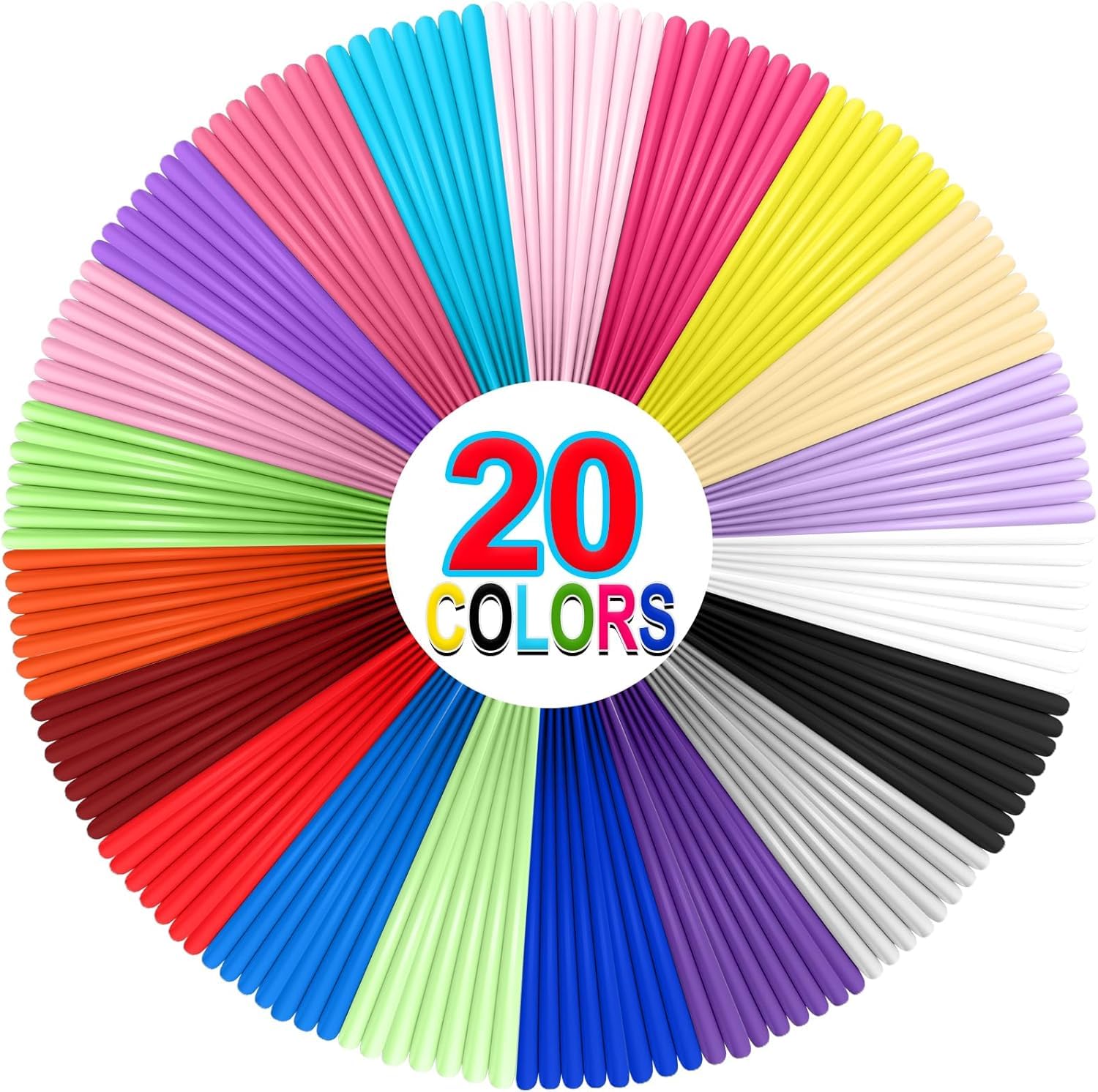 Coolchic 3D Pen for Kids Filament Refills, Filament PLA 1.75mm,3D Pen Printer Eco-Friendly Materials,20 Colors Each Color 16 Feet Total 320 feet