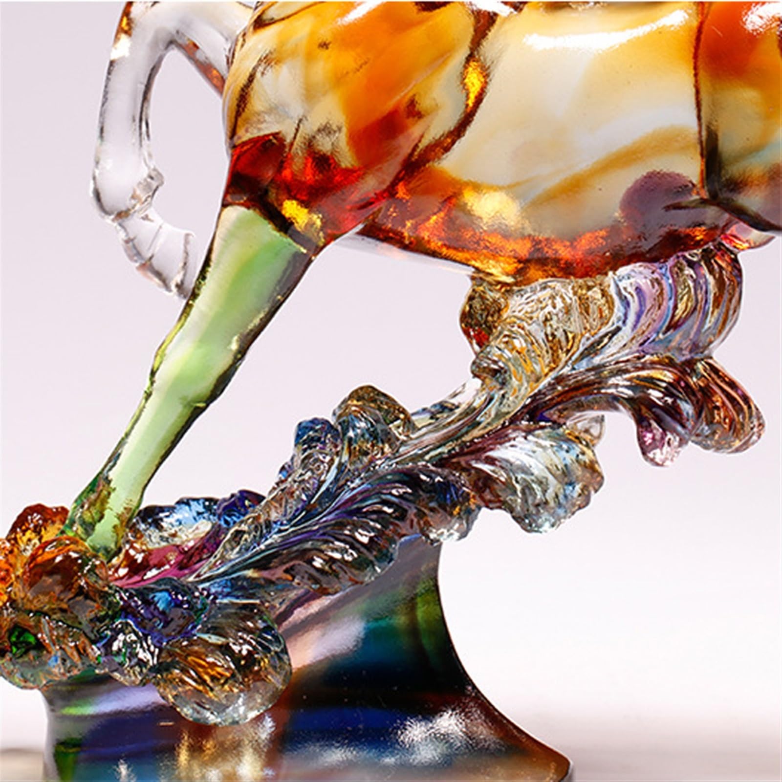 Dekoracja pulpitu Ozdoby Fengshui statua konia figurka kolorowa glazura zwierzęta zodiaku wystrój bogactwo sukces rzeźba dekoracja prezent biznesowy Rzeźby ozdobne