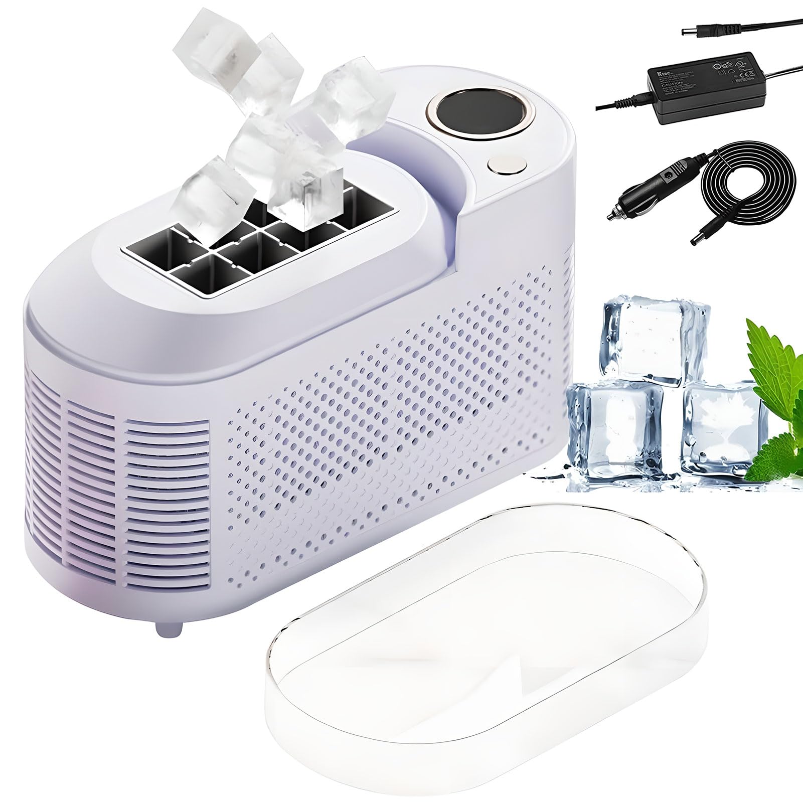 Máquina De Fabricante De Hielo De Encimera Portátil, Mini Fabricante De Hielo Compacto Con Dos Modos De Carga, 8 Cubos En 10 Minutos, Para Oficina, Hogar, Campamento, Rv, Automóvil Y Viaje purple