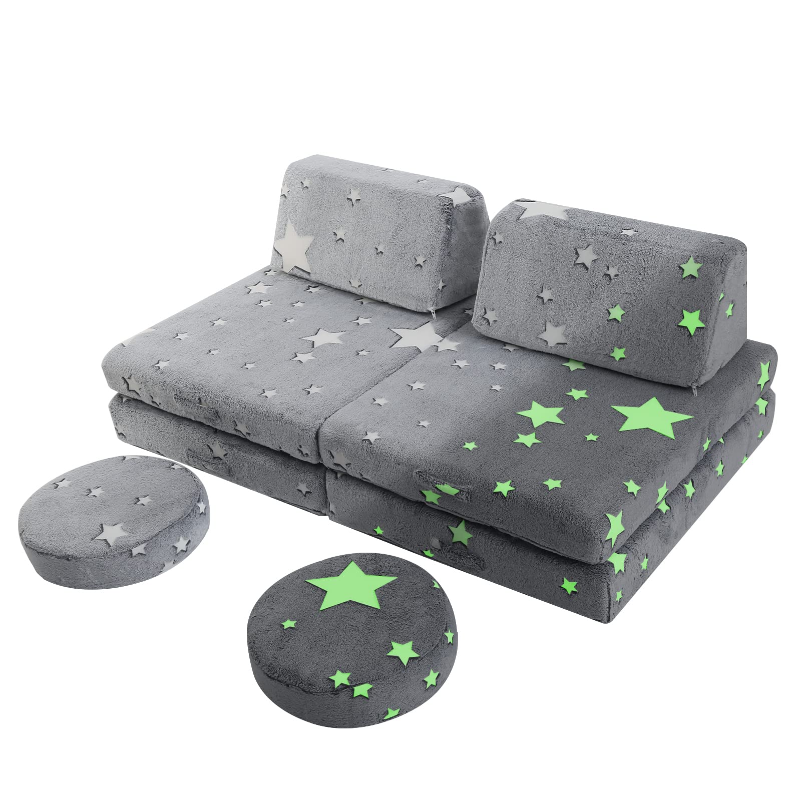 MeMoreCool Kids Couch Sofa Modular Toddler Couch for Bedroom Playroom