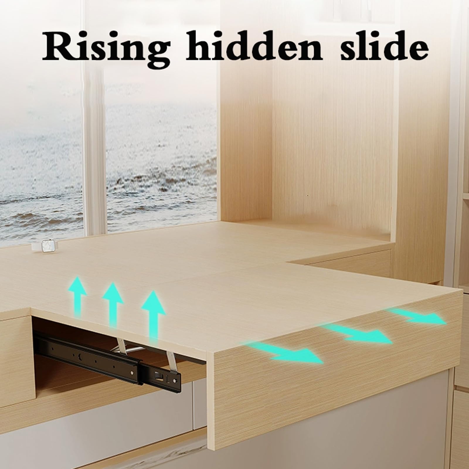 Guide Cassetti Nascoste,Guide per cassetti a Chiusura Ammortizzata,Guide di Estensione del Tavolo,Fluido,Cuscinetti a Sfera,per mobili da Cucina,armadi e mobili contenitori