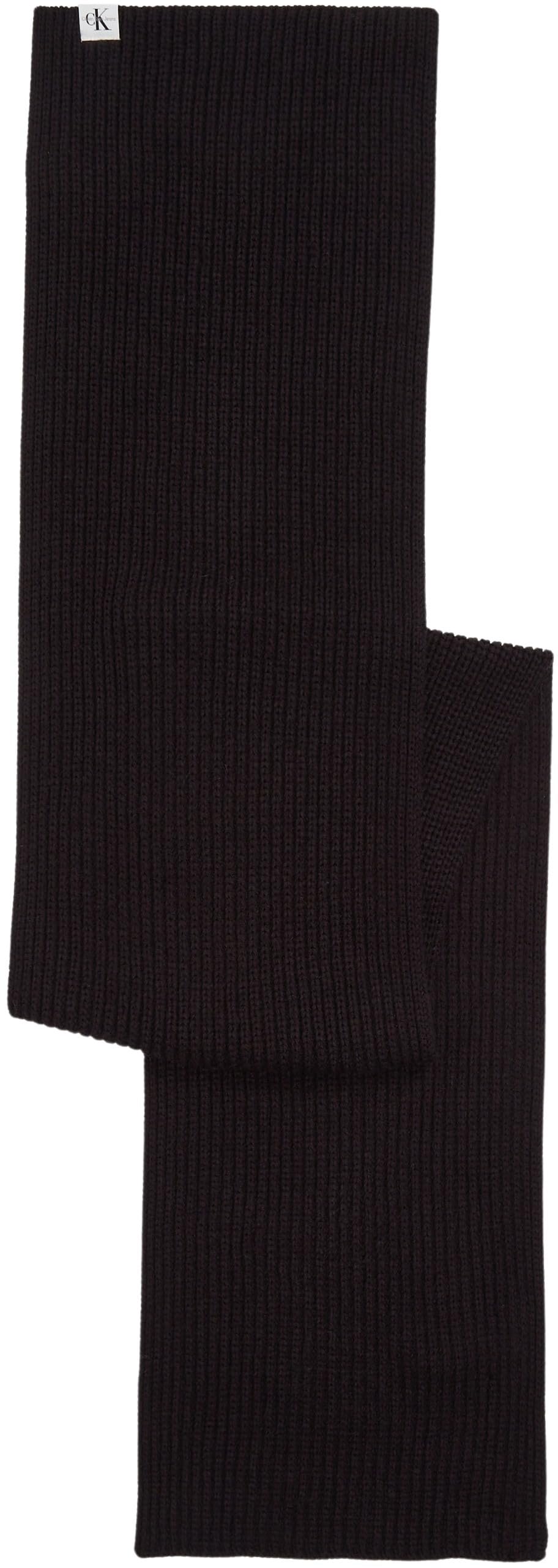 Calvin Klein Szalik unisex MONOGRAM RIB IU0IU00446 szalik o średniej wadze, czarny (Ck Black), jeden rozmiar, Czarny (Ck Black), rozmiar uniwersalny