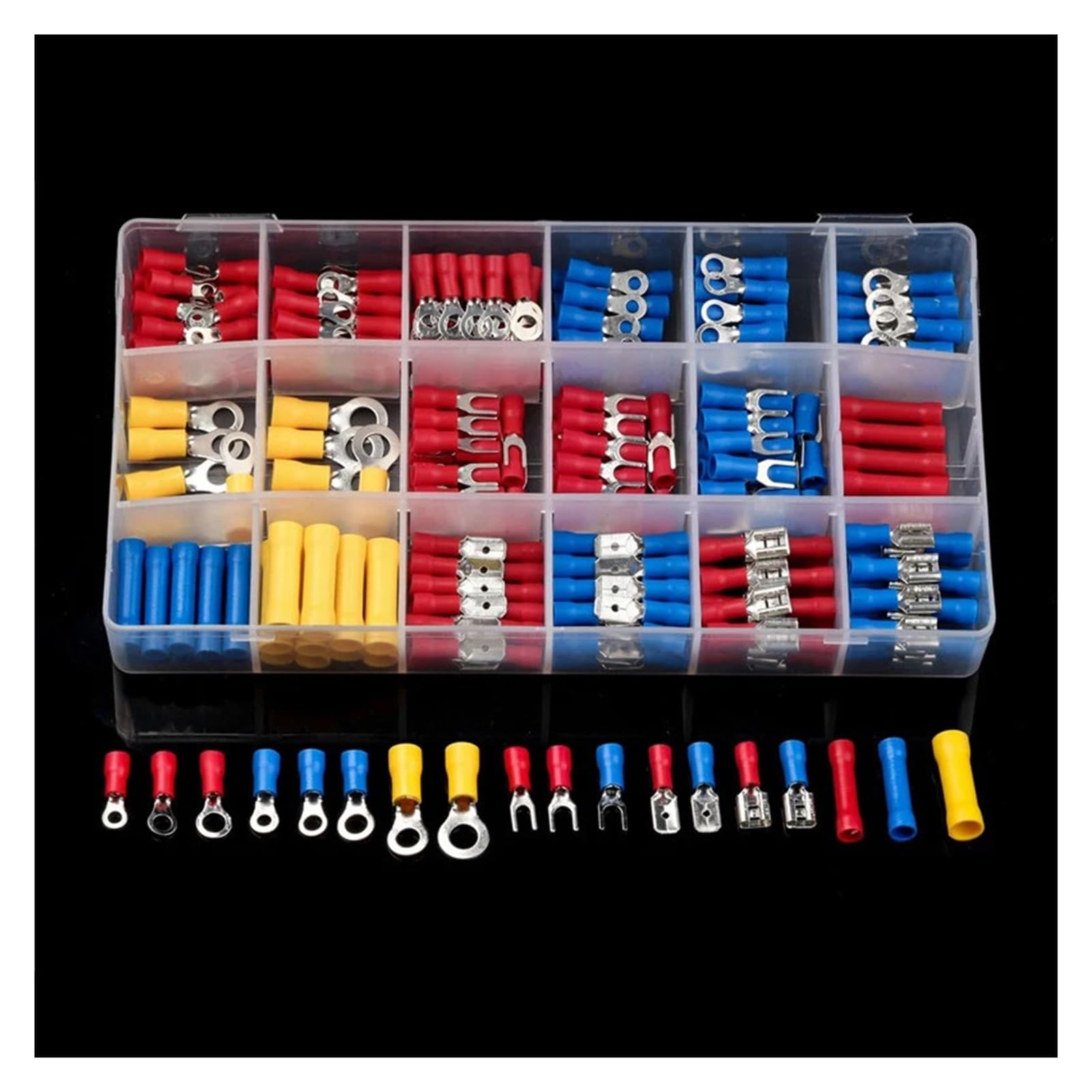Kit de conectores de cables, terminales macho hembra aislados, engarzado, pala surtida(300PCS)